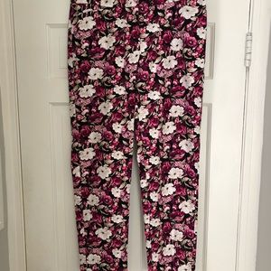 WHBM slim ankle floral pants